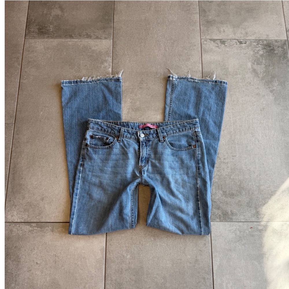 Levis 518 Superlow Boot Cut Jeans Vintage Y2K Blue Denim Size 11 Super Low Rise